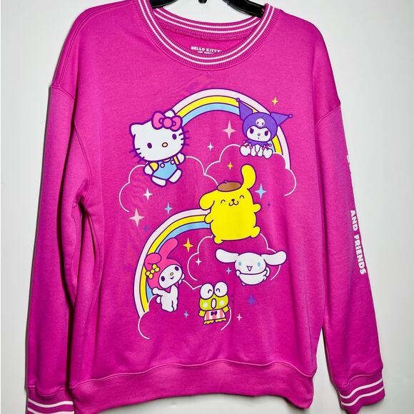 Hello Kitty And Friends Sweatshirt Women's Large Pink Long Sleeve TV Graphic - Picture 1 of 8